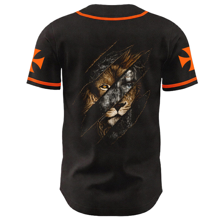 Christianartworkshop Gesù Leone di Giuda Strappato Graffio 3 Chiodi Croce Maglia da baseball unisex - image 16