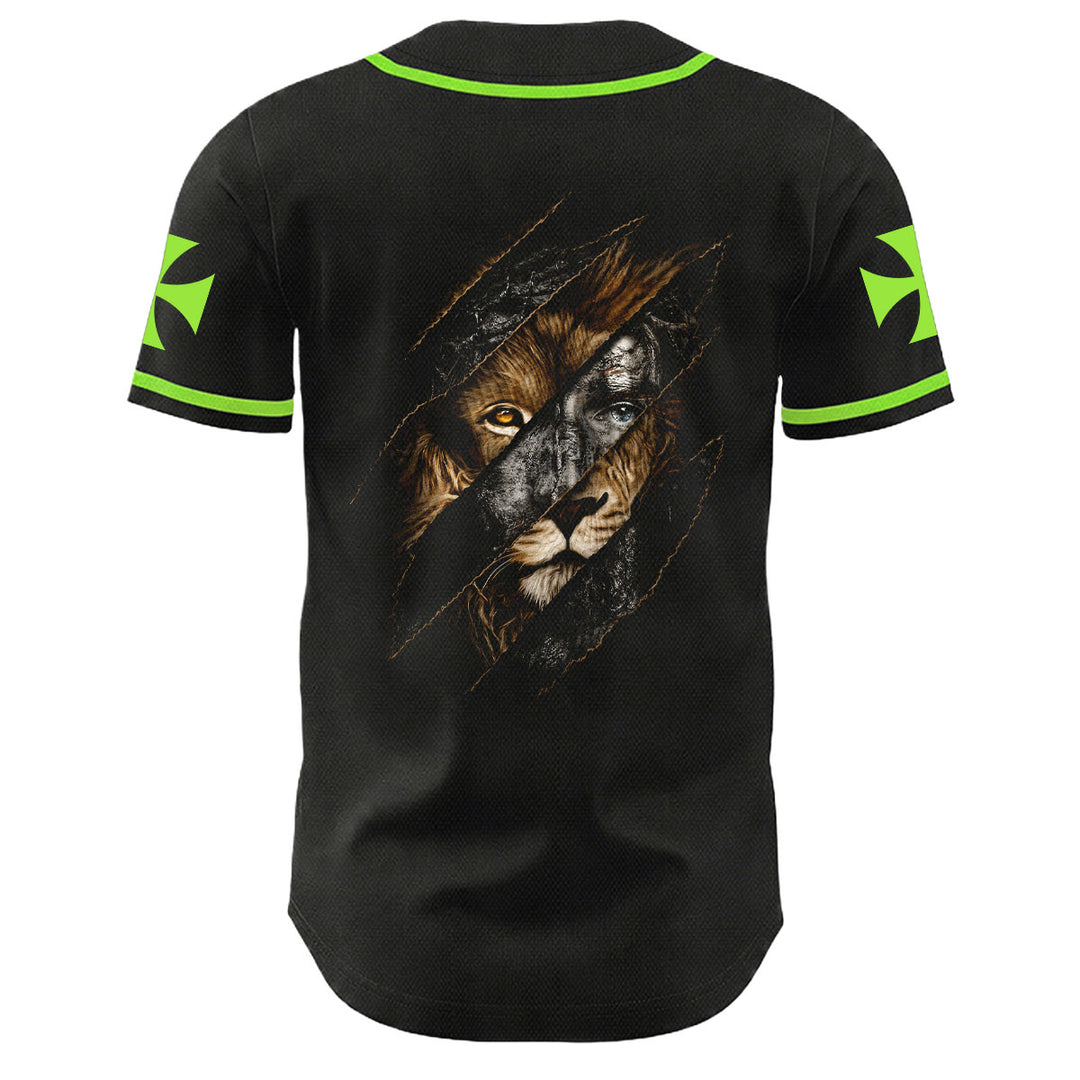 Christianartworkshop Gesù Leone di Giuda Strappato Graffio 3 Chiodi Croce Maglia da baseball unisex - image 19