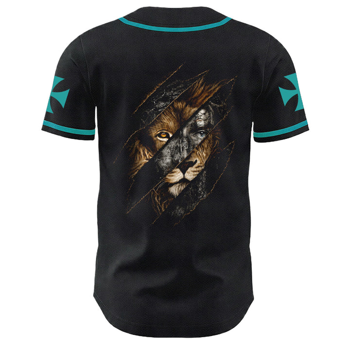 Christianartworkshop Gesù Leone di Giuda Strappato Graffio 3 Chiodi Croce Maglia da baseball unisex - image 25