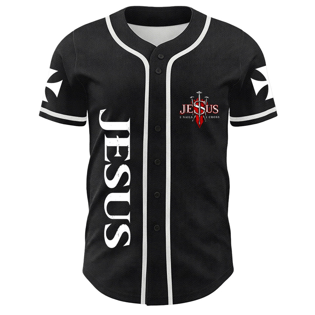 Christianartworkshop Gesù Leone di Giuda Strappato Graffio 3 Chiodi Croce Maglia da baseball unisex - image 11