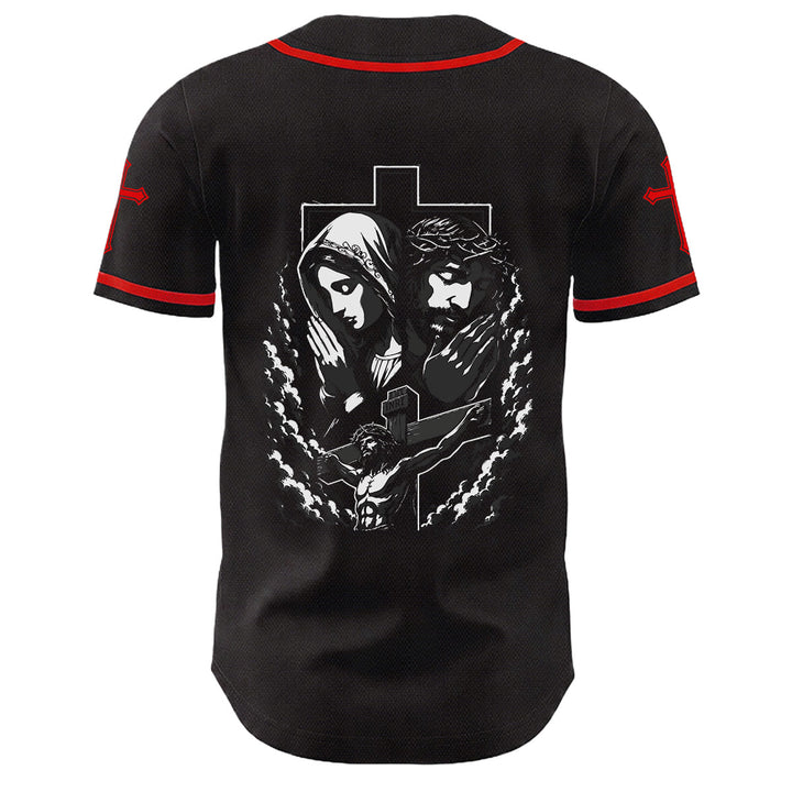 Christianartworkshop Gesù Vergine Maria Crocifisso Croce Maglia da baseball cristiana unisex - image 16