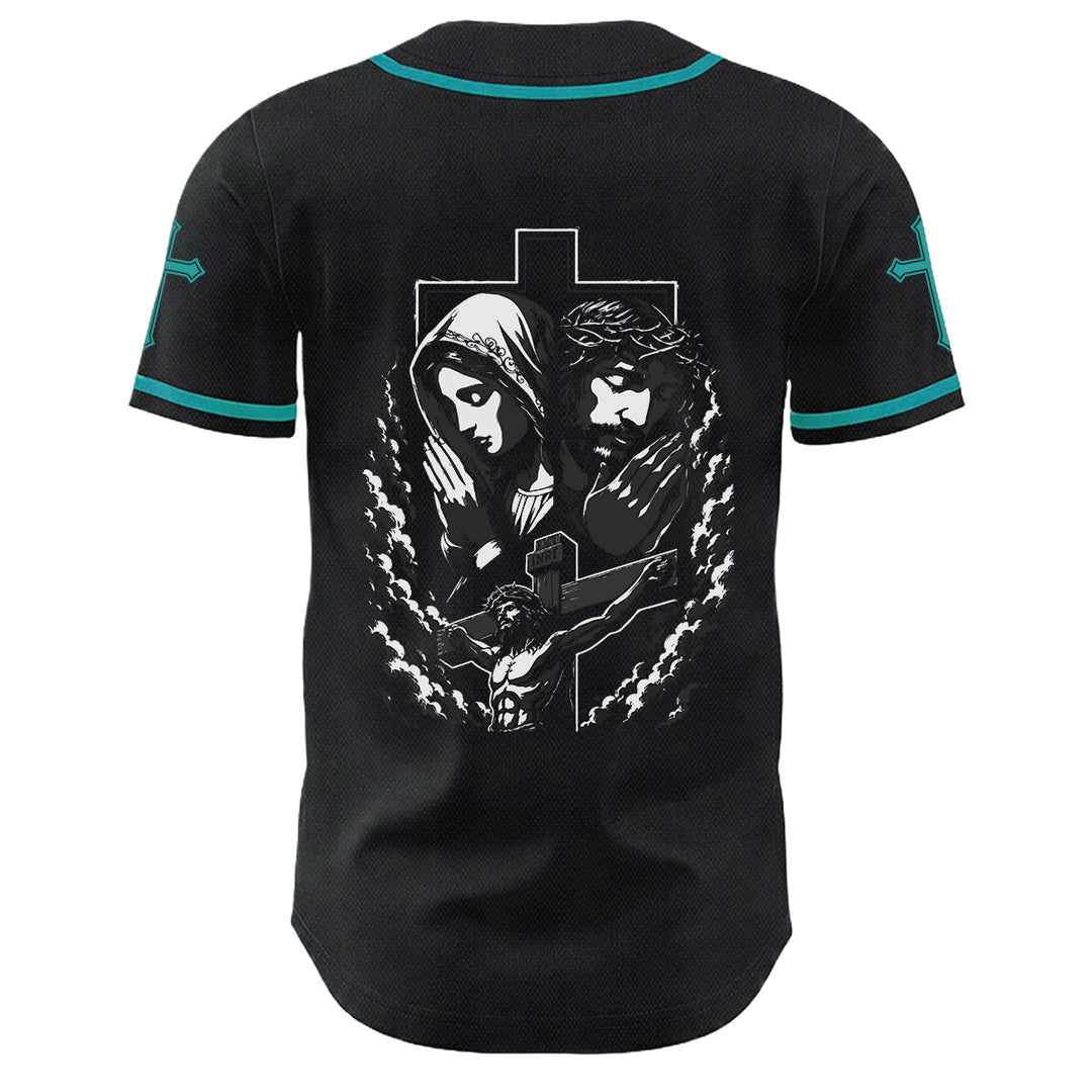 Christianartworkshop Gesù Vergine Maria Crocifisso Croce Maglia da baseball cristiana unisex - image 10