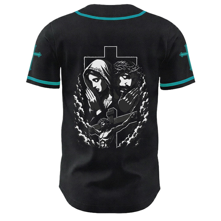 Christianartworkshop Gesù Vergine Maria Crocifisso Croce Maglia da baseball cristiana unisex - image 10