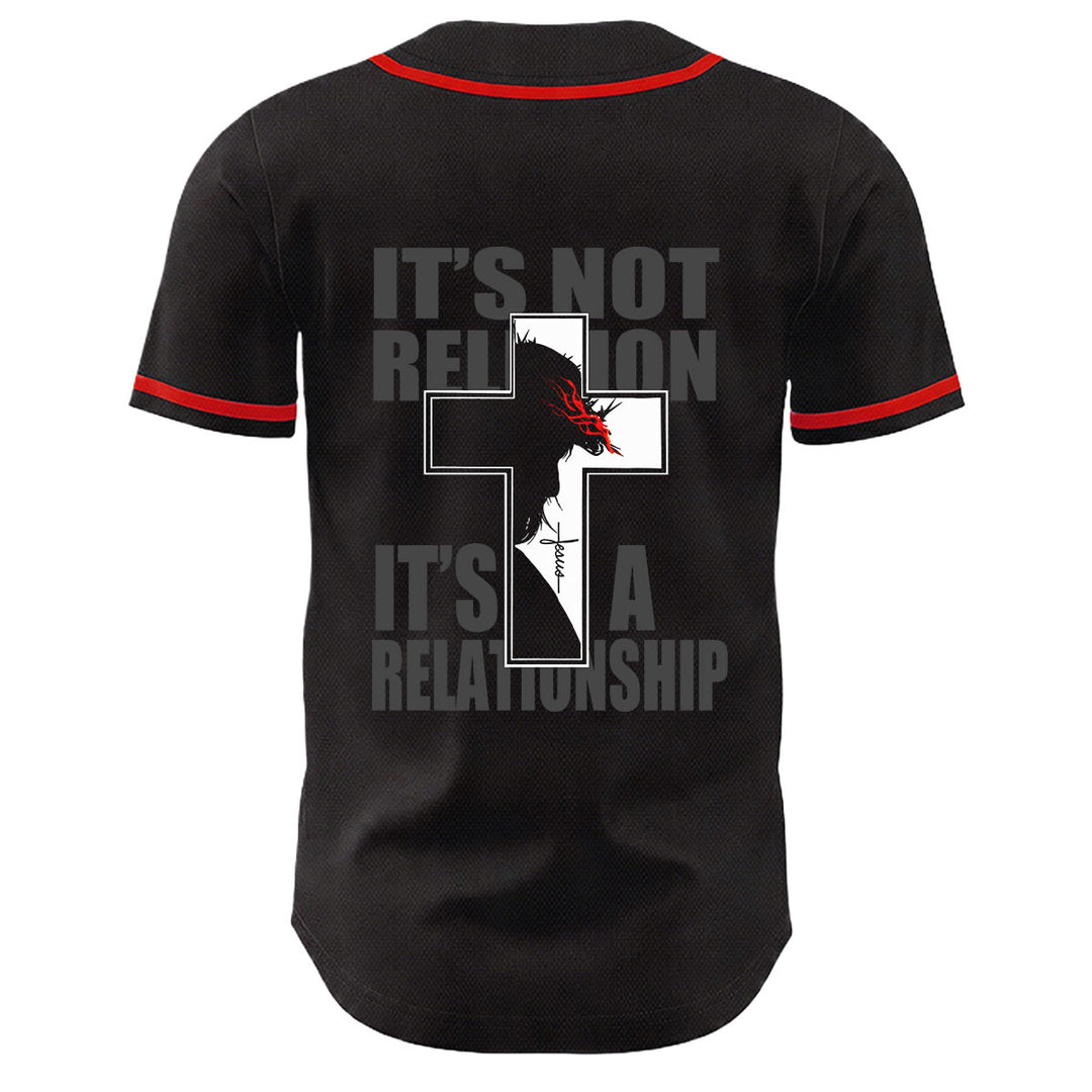 Maglia da baseball con grafica della Vergine Maria e del crocifisso di Gesù. - image 1