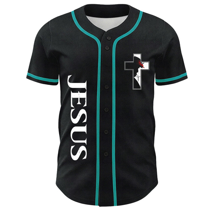 Maglia da baseball con grafica della Vergine Maria e del crocifisso di Gesù. - image 14