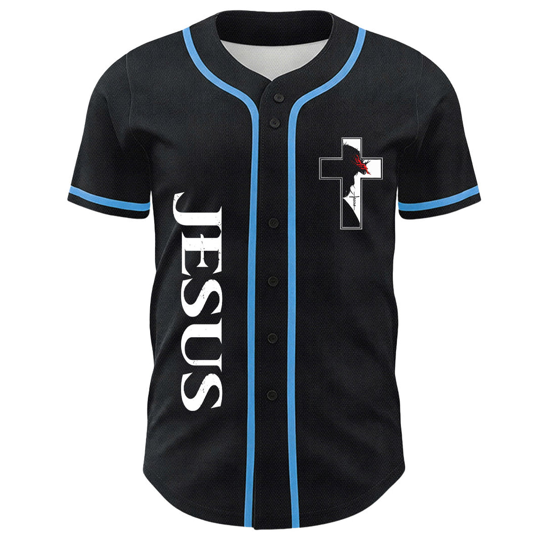 Maglia da baseball con grafica della Vergine Maria e del crocifisso di Gesù. - image 17