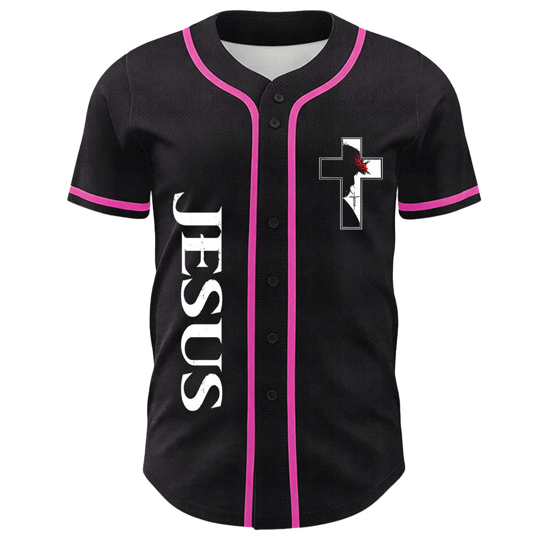 Maglia da baseball con grafica della Vergine Maria e del crocifisso di Gesù. - image 8