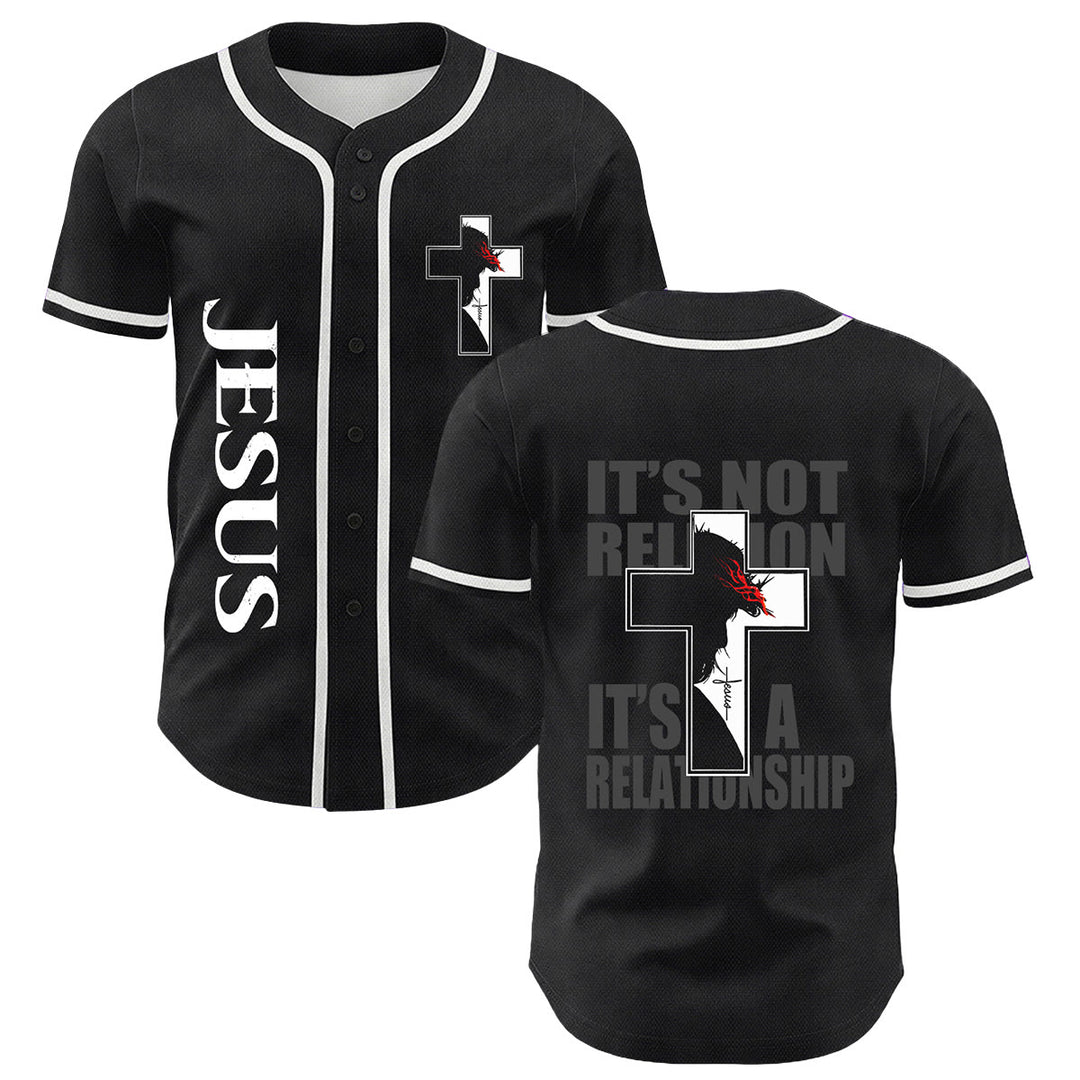 Maglia da baseball con grafica della Vergine Maria e del crocifisso di Gesù. - Bianco - 5XL - image 3