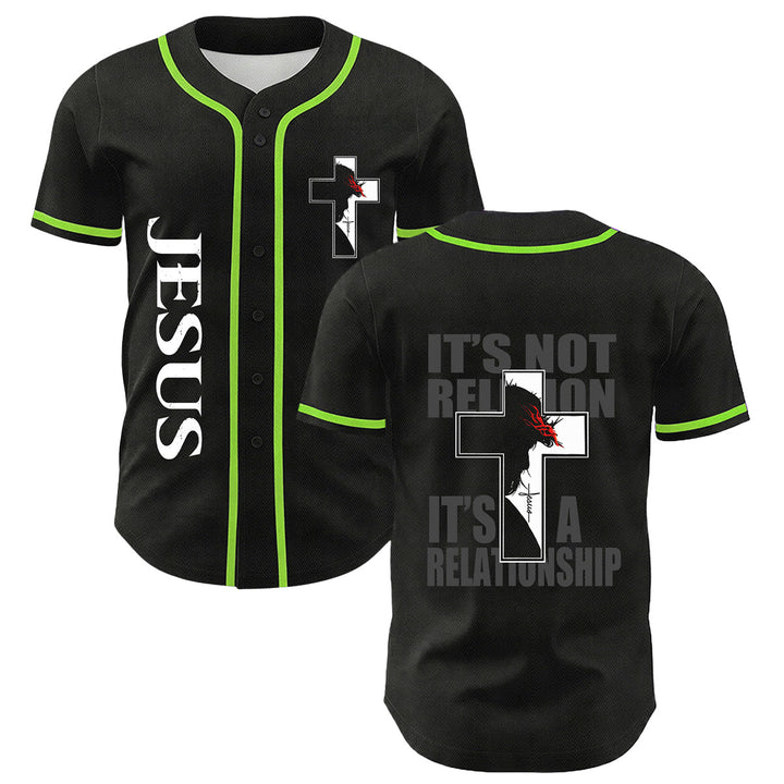 Maglia da baseball con grafica della Vergine Maria e del crocifisso di Gesù. - Verde chiaro - 5XL - image 21
