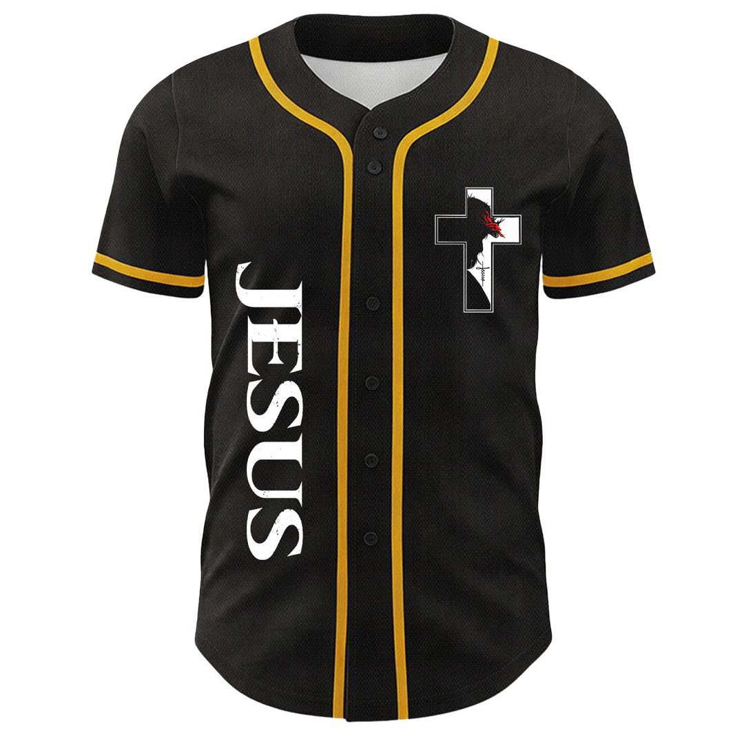 Maglia da baseball con grafica della Vergine Maria e del crocifisso di Gesù. - image 11