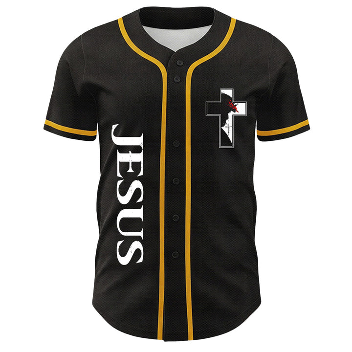 Maglia da baseball con grafica della Vergine Maria e del crocifisso di Gesù. - image 11