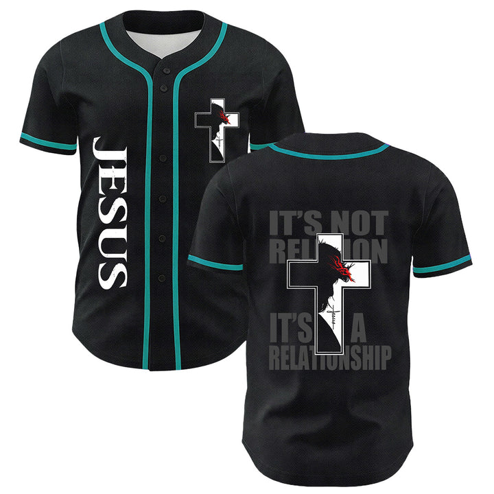 Maglia da baseball con grafica della Vergine Maria e del crocifisso di Gesù. - Verde scuro - 5XL - image 12