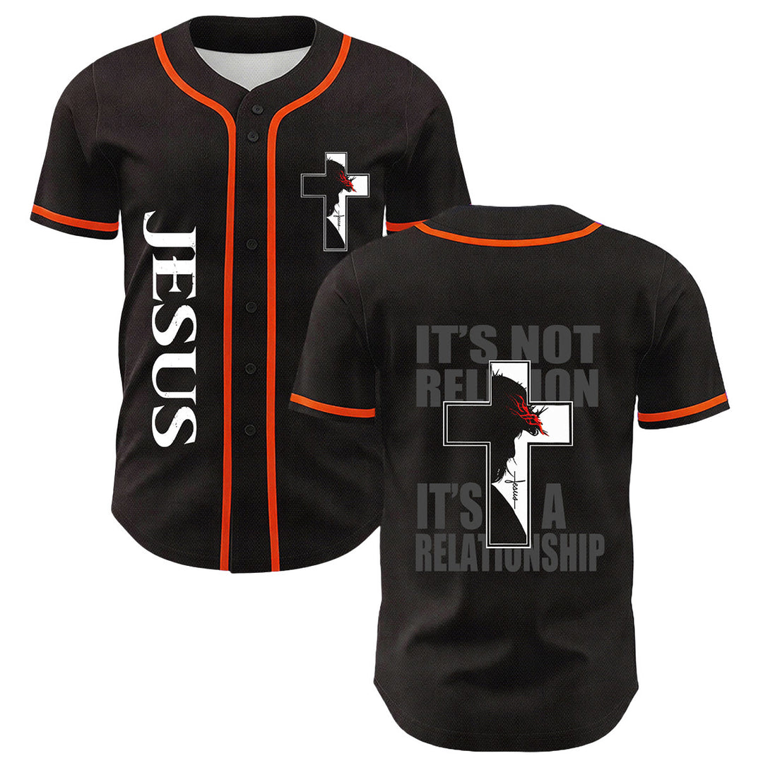 Maglia da baseball con grafica della Vergine Maria e del crocifisso di Gesù. - Arancia - 5XL - image 18