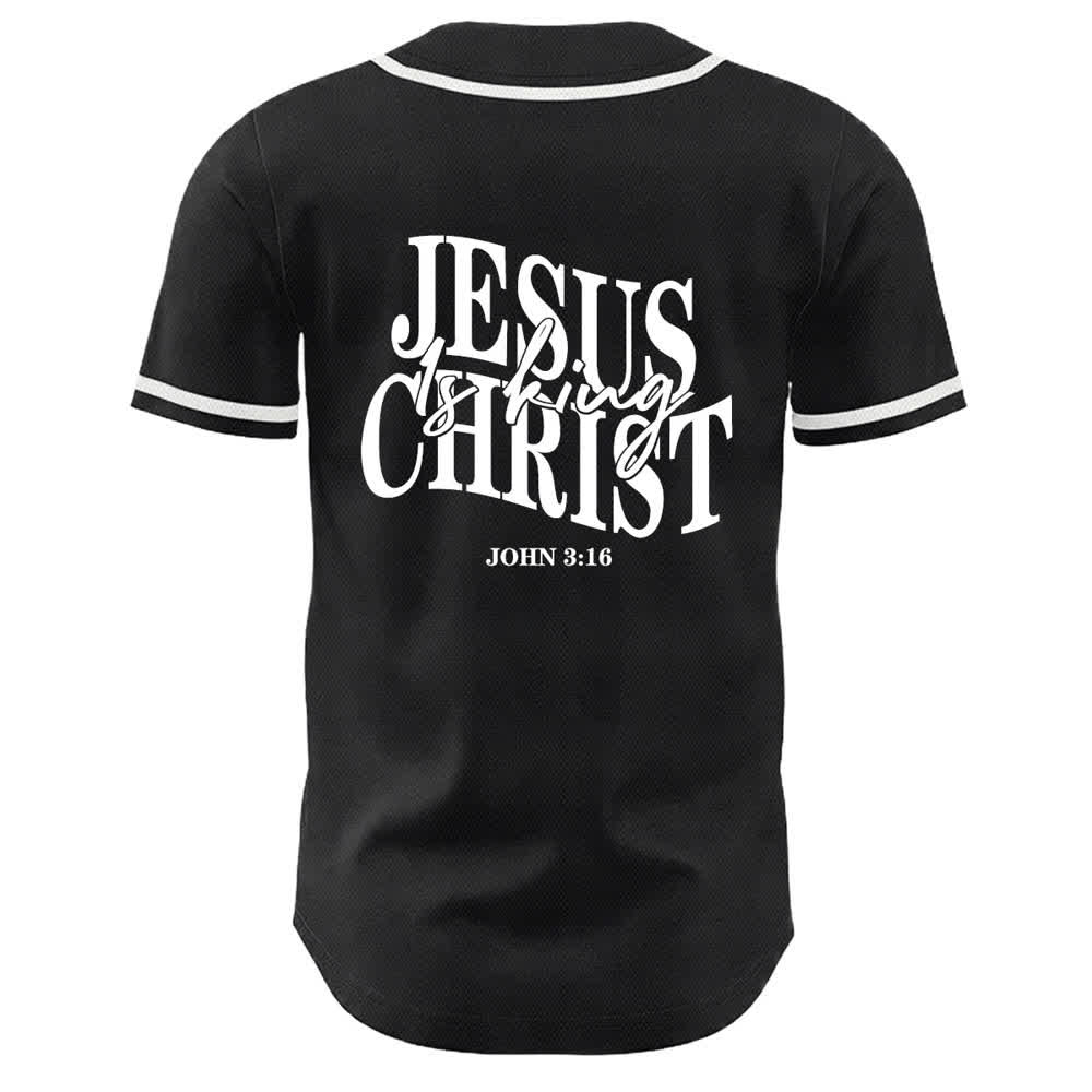 Christianartworkshop Gesù è Re Giovanni 3:16 Maglia da baseball unisex - image 4