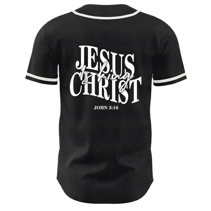 Christianartworkshop Gesù è Re Giovanni 3:16 Maglia da baseball unisex - image 4