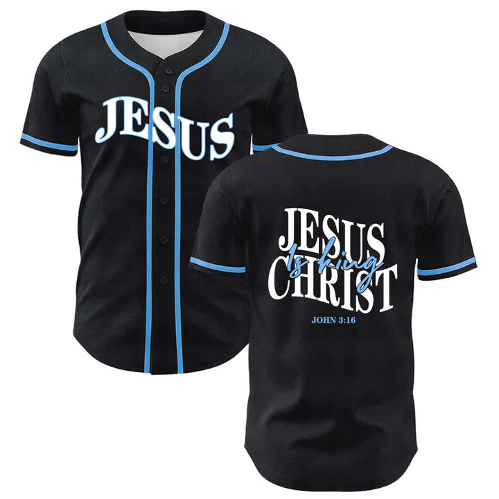Christianartworkshop Gesù è Re Giovanni 3:16 Maglia da baseball unisex - Blu - 5XL - image 9