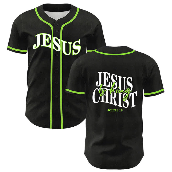 Christianartworkshop Gesù è Re Giovanni 3:16 Maglia da baseball unisex - Verde chiaro - 5XL - image 18