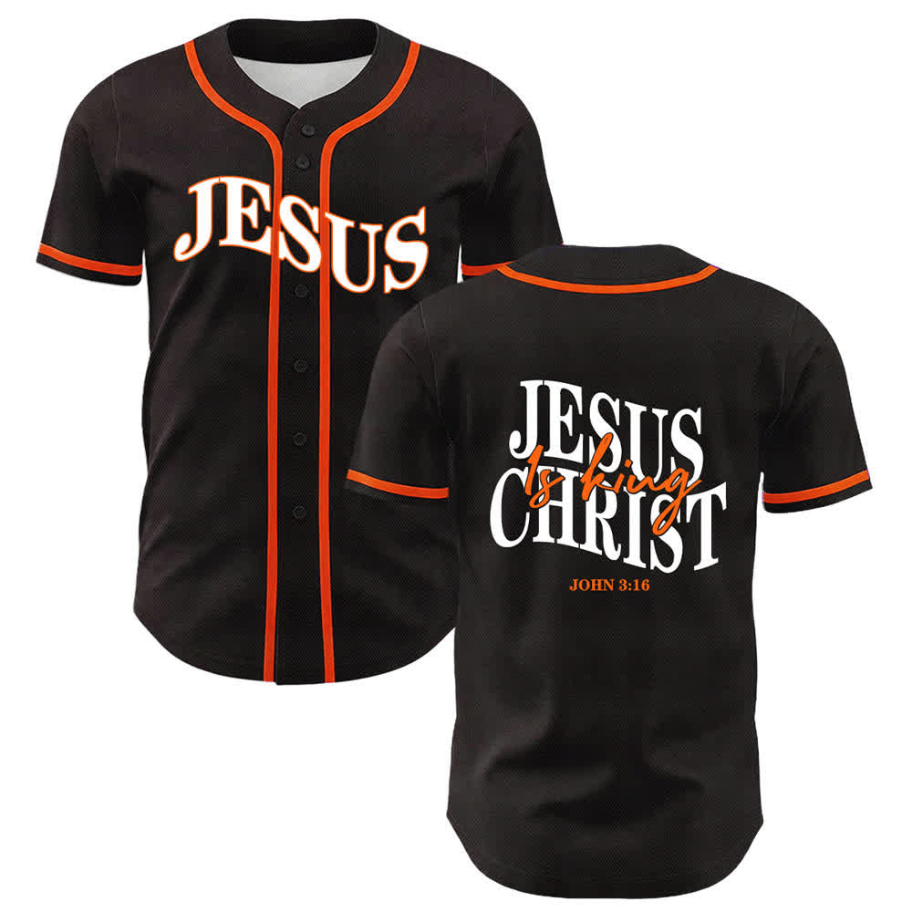 Christianartworkshop Gesù è Re Giovanni 3:16 Maglia da baseball unisex - Arancia - 5XL - image 15