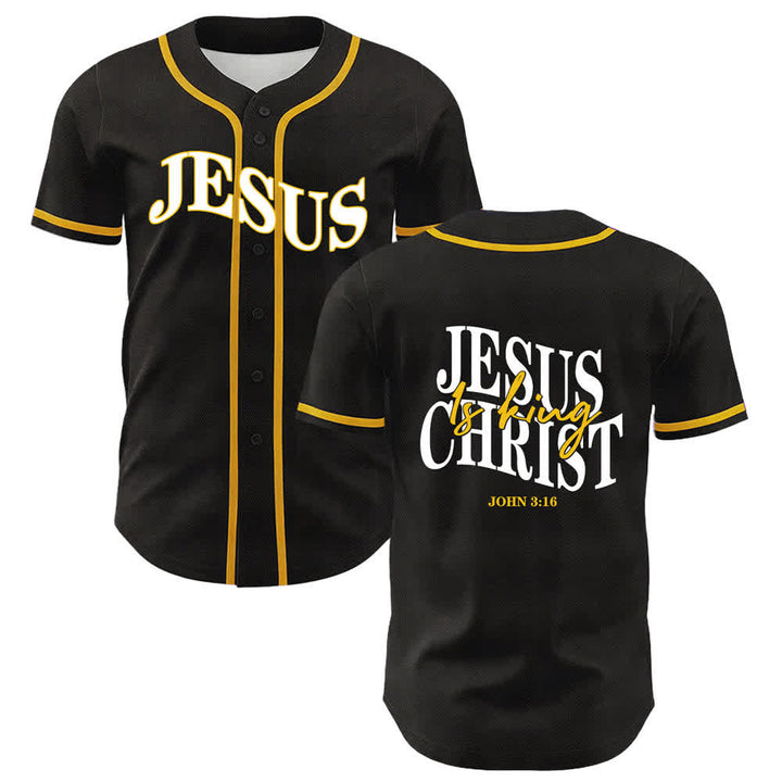 Christianartworkshop Gesù è Re Giovanni 3:16 Maglia da baseball unisex - Giallo - 5XL - image 0