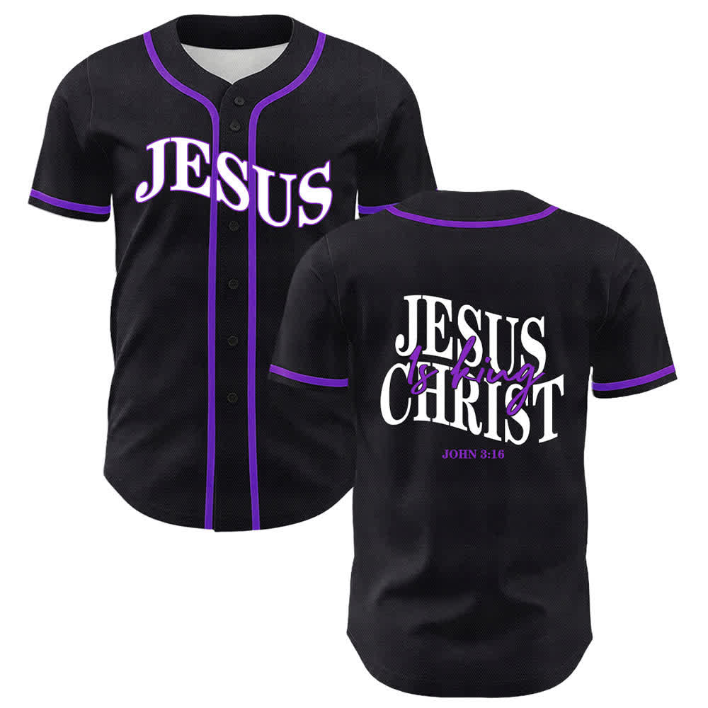 Christianartworkshop Gesù è Re Giovanni 3:16 Maglia da baseball unisex - Viola - 5XL - image 21