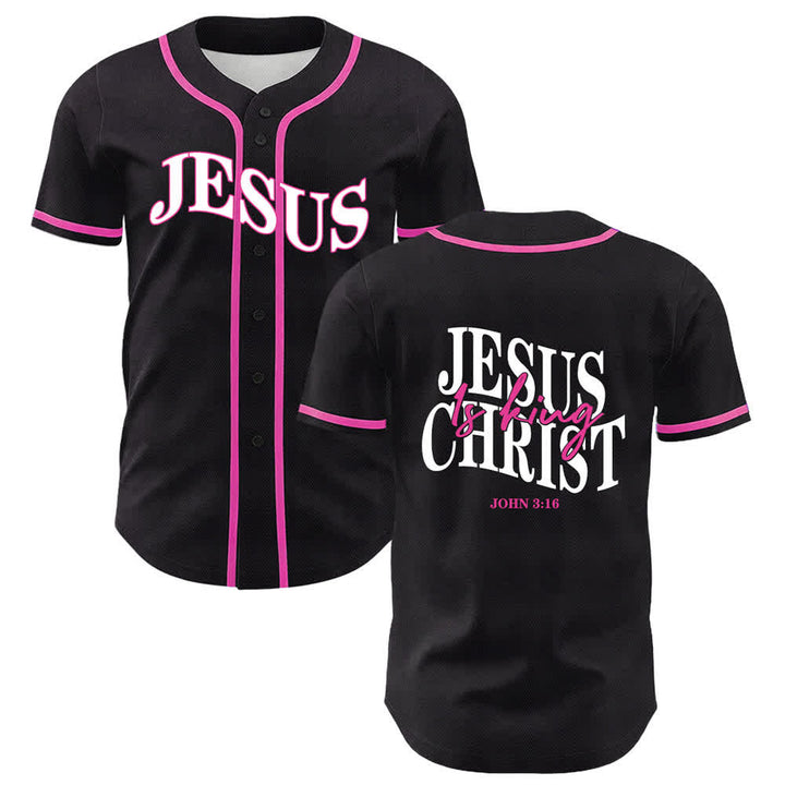 Christianartworkshop Gesù è Re Giovanni 3:16 Maglia da baseball unisex - Rosa - 5XL - image 6