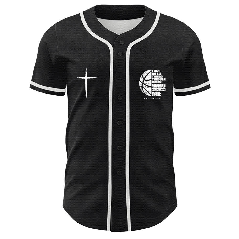 Christianartworkshop Basket Maglia da baseball unisex "Posso fare ogni cosa in Cristo" - image 2