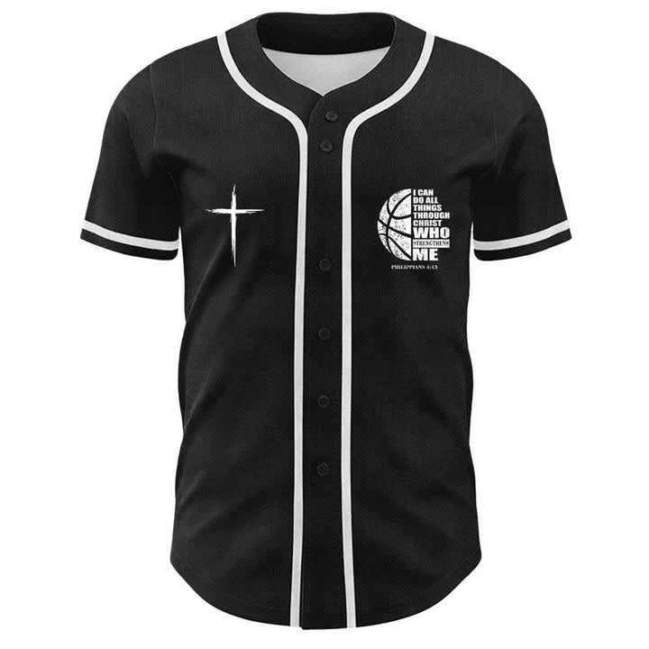 Christianartworkshop Basket Maglia da baseball unisex "Posso fare ogni cosa in Cristo" - image 2