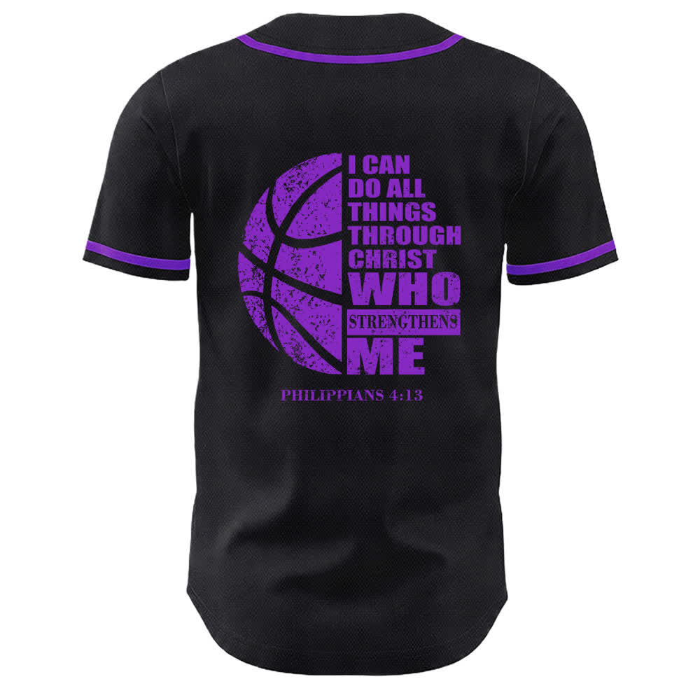 Christianartworkshop Basket Maglia da baseball unisex "Posso fare ogni cosa in Cristo" - image 22