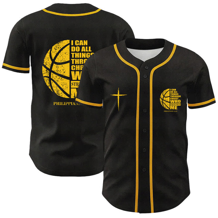 Christianartworkshop Basket Maglia da baseball unisex "Posso fare ogni cosa in Cristo" - Giallo - 5XL - image 9