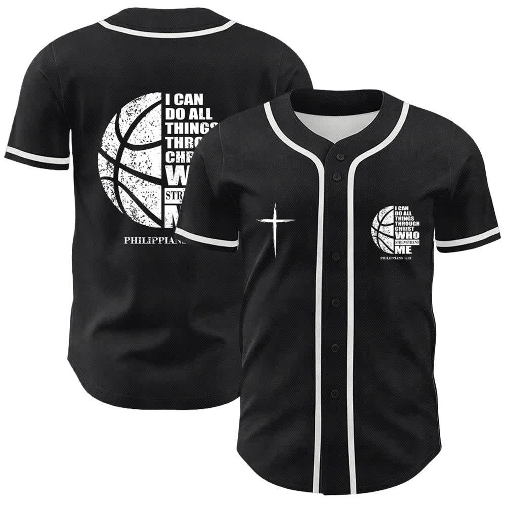 Christianartworkshop Basket Maglia da baseball unisex "Posso fare ogni cosa in Cristo" - Bianco - 5XL - image 0