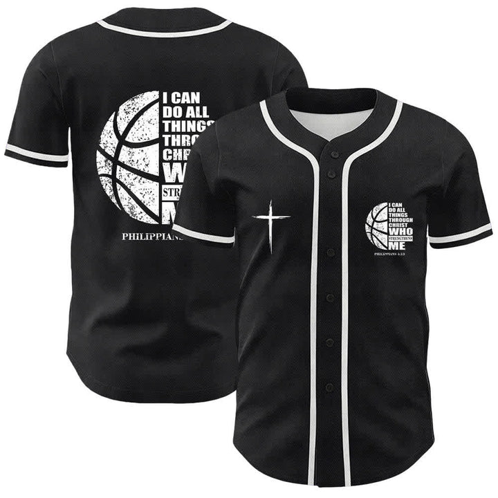 Christianartworkshop Basket Maglia da baseball unisex "Posso fare ogni cosa in Cristo" - Bianco - 5XL - image 0