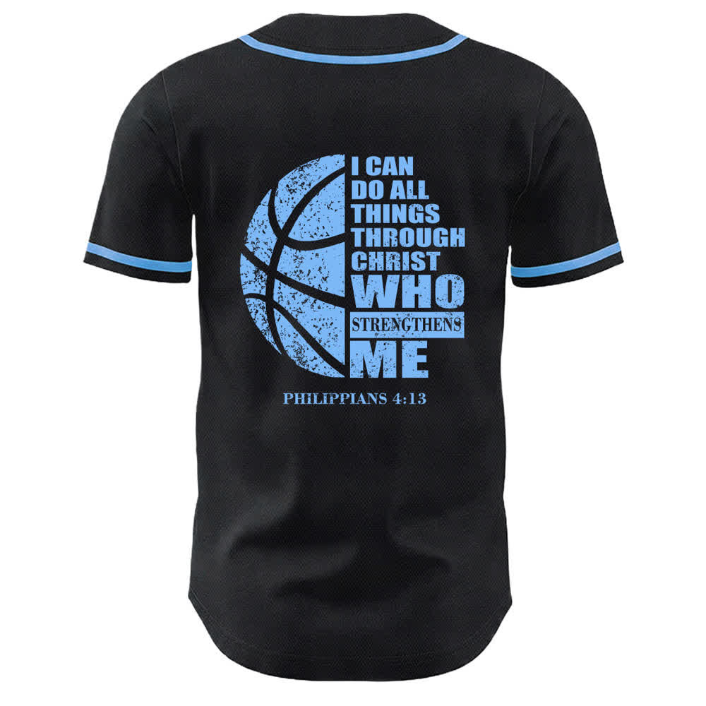 Christianartworkshop Basket Maglia da baseball unisex "Posso fare ogni cosa in Cristo" - image 7
