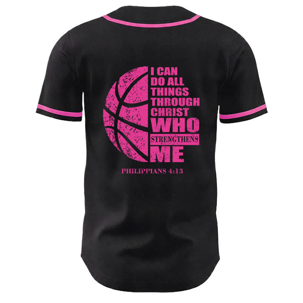 Christianartworkshop Basket Maglia da baseball unisex "Posso fare ogni cosa in Cristo" - image 4