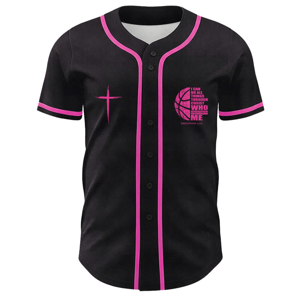 Christianartworkshop Basket Maglia da baseball unisex "Posso fare ogni cosa in Cristo" - image 5