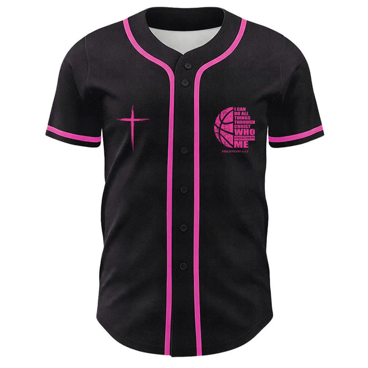 Christianartworkshop Basket Maglia da baseball unisex "Posso fare ogni cosa in Cristo" - image 5