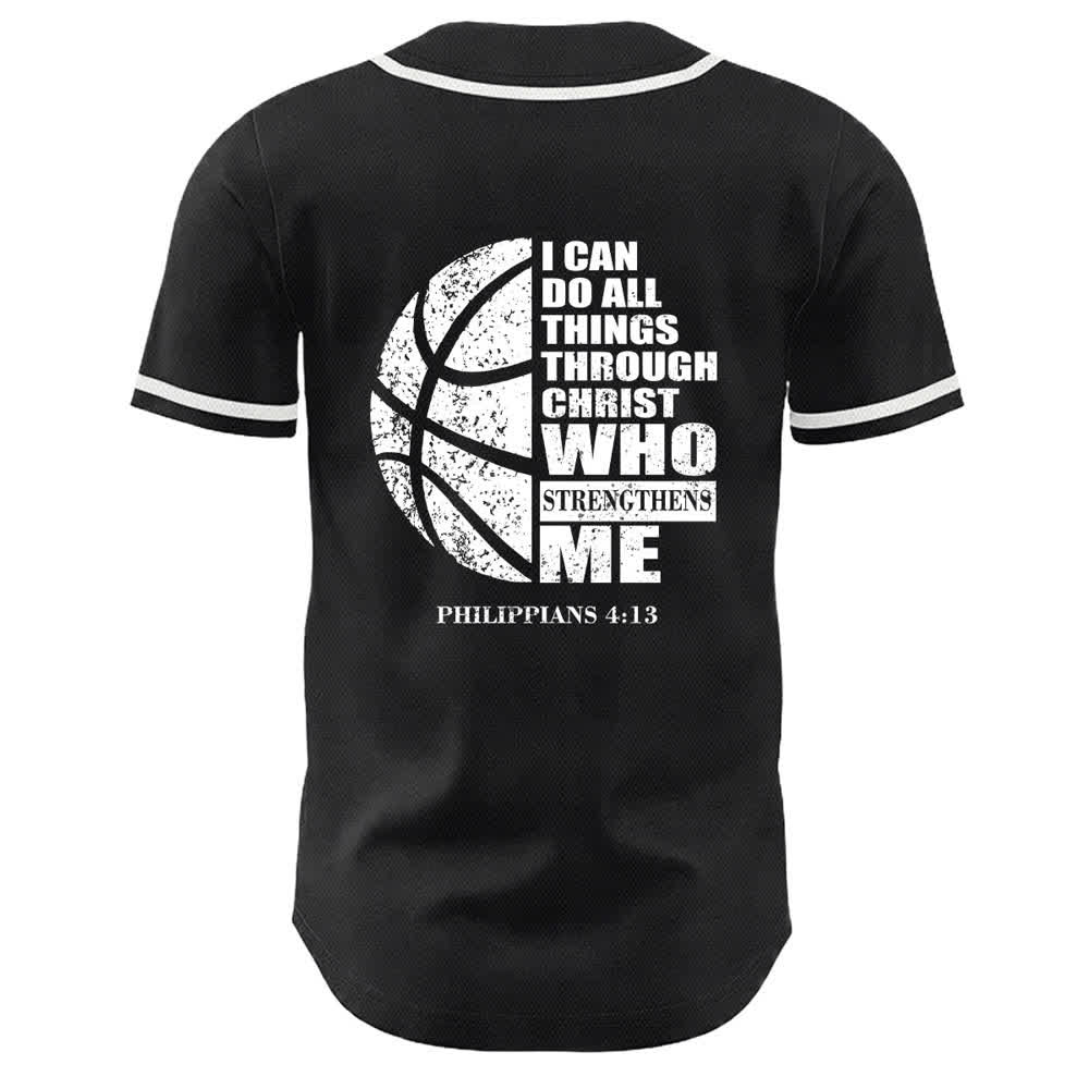 Christianartworkshop Basket Maglia da baseball unisex "Posso fare ogni cosa in Cristo" - image 1