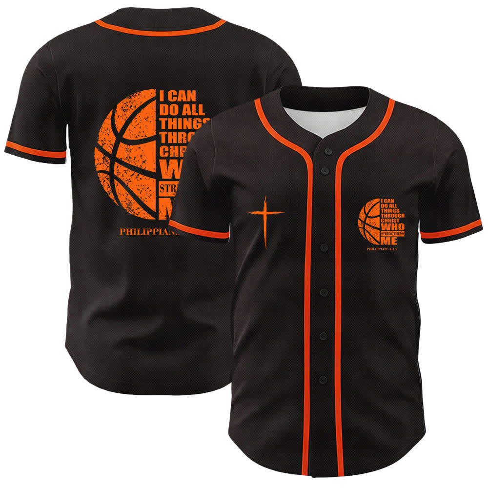Christianartworkshop Basket Maglia da baseball unisex "Posso fare ogni cosa in Cristo" - Arancia - 5XL - image 15