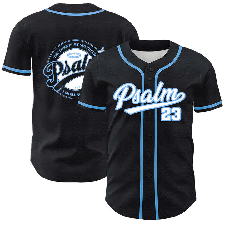 Christianartworkshop Salmo 23 Il Signore è il mio pastore Maglia da baseball unisex - Blu - 5XL - image 3
