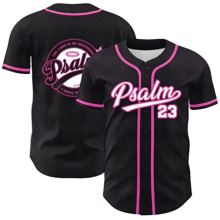 Christianartworkshop Salmo 23 Il Signore è il mio pastore Maglia da baseball unisex - Rosa - 5XL - image 0