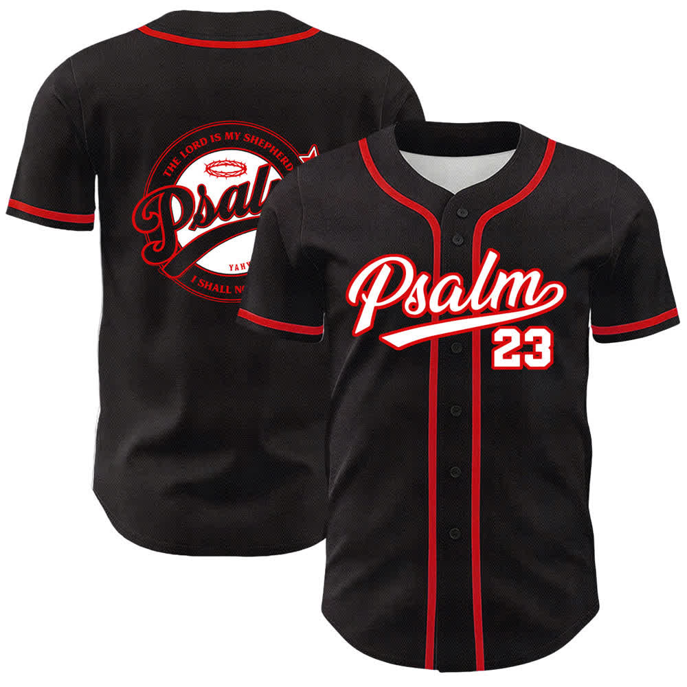 Christianartworkshop Salmo 23 Il Signore è il mio pastore Maglia da baseball unisex - Rosso - 5XL - image 12