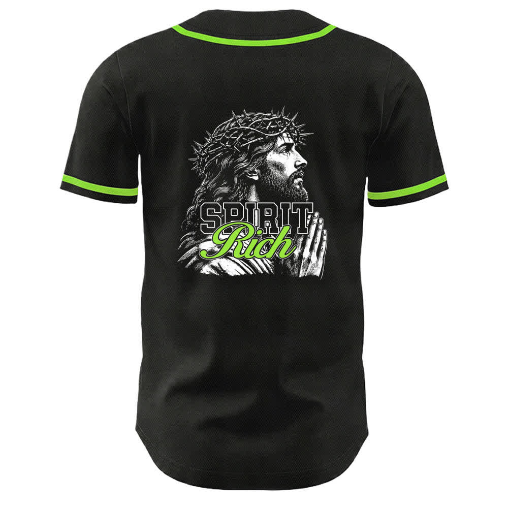 Christianartworkshop Gesù Spirito Ricco Corona di Spine Ritratto Maglia da baseball unisex - image 16