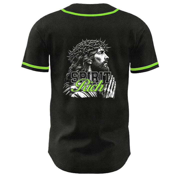 Christianartworkshop Gesù Spirito Ricco Corona di Spine Ritratto Maglia da baseball unisex - image 16