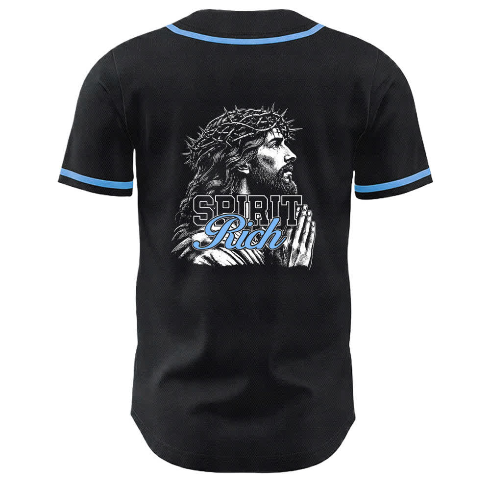 Christianartworkshop Gesù Spirito Ricco Corona di Spine Ritratto Maglia da baseball unisex - image 1