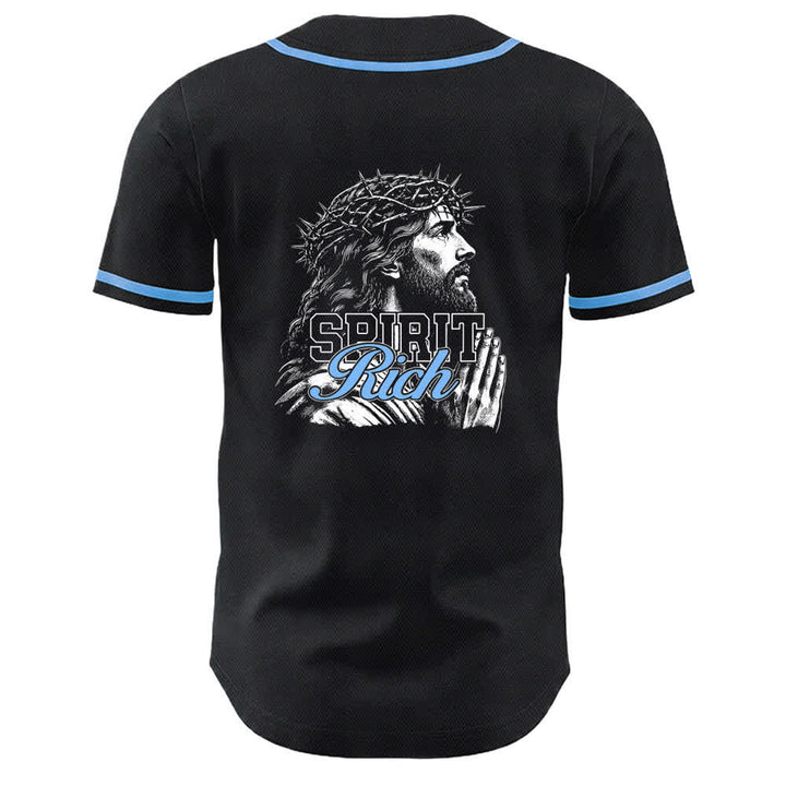 Christianartworkshop Gesù Spirito Ricco Corona di Spine Ritratto Maglia da baseball unisex - image 1