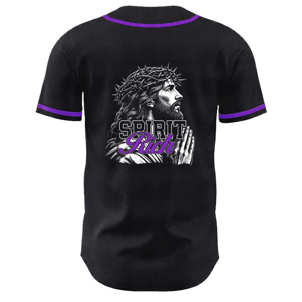 Christianartworkshop Gesù Spirito Ricco Corona di Spine Ritratto Maglia da baseball unisex - image 19