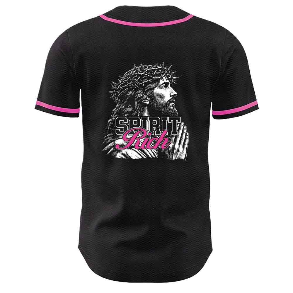 Christianartworkshop Gesù Spirito Ricco Corona di Spine Ritratto Maglia da baseball unisex - image 22