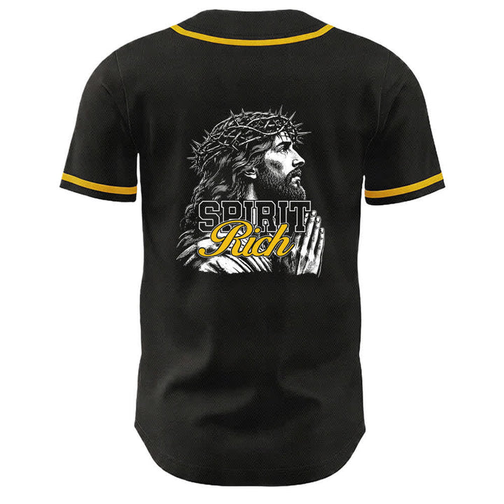 Christianartworkshop Gesù Spirito Ricco Corona di Spine Ritratto Maglia da baseball unisex - image 4