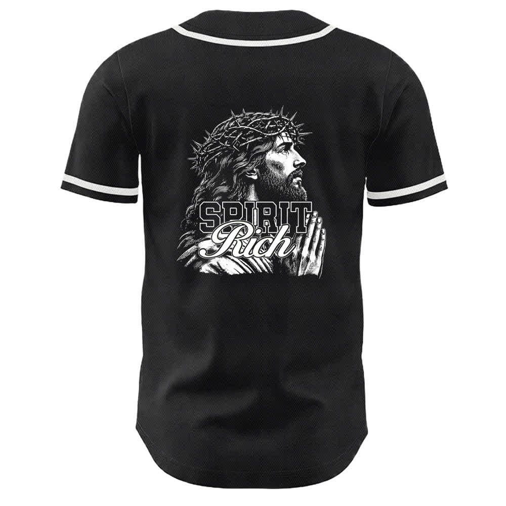 Christianartworkshop Gesù Spirito Ricco Corona di Spine Ritratto Maglia da baseball unisex - image 7