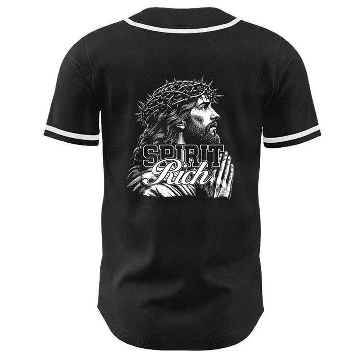 Christianartworkshop Gesù Spirito Ricco Corona di Spine Ritratto Maglia da baseball unisex - image 7