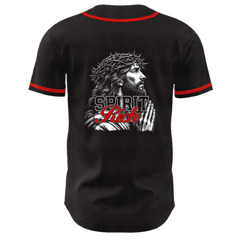 Christianartworkshop Gesù Spirito Ricco Corona di Spine Ritratto Maglia da baseball unisex - image 10